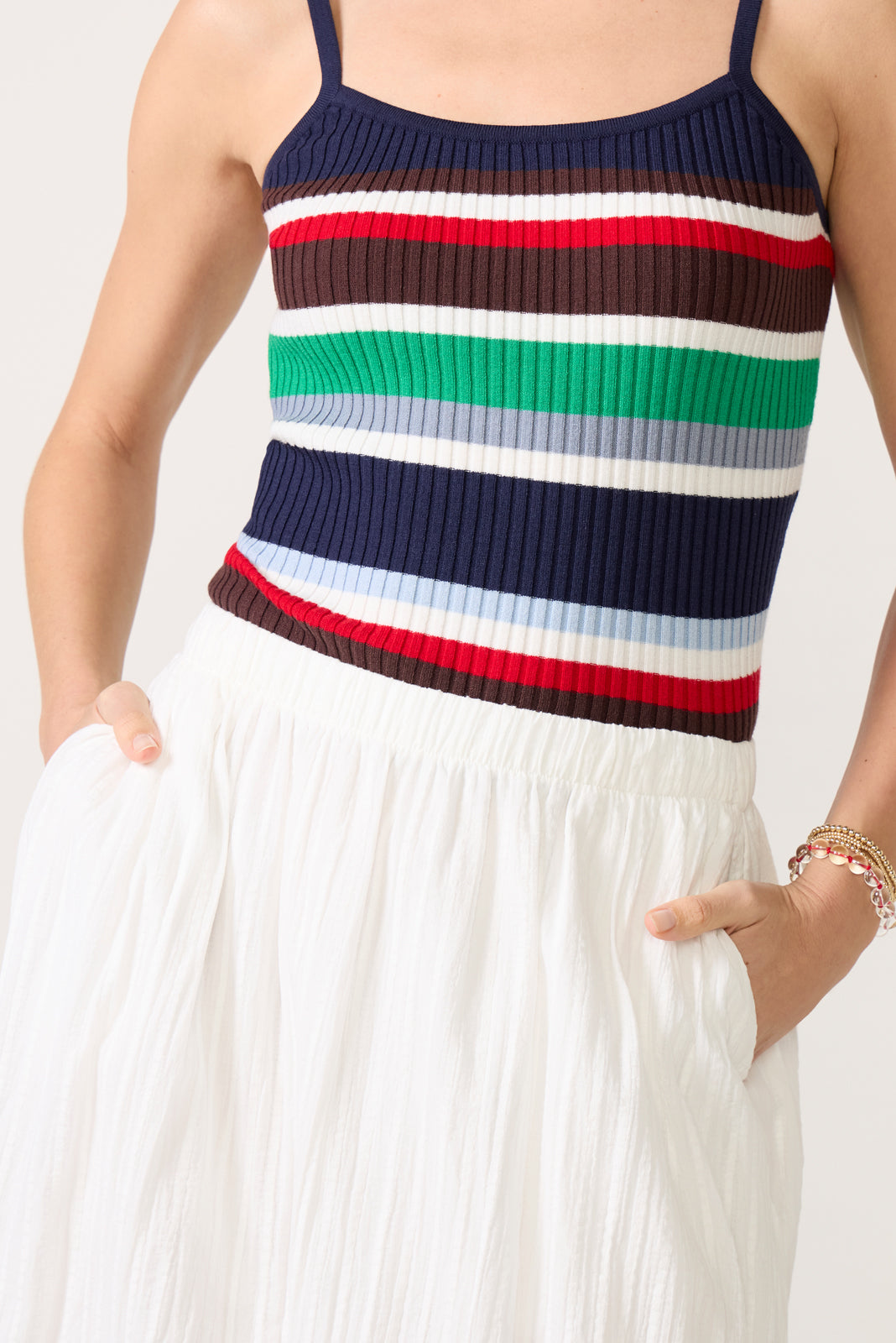 Shadow Stripe Maxi Skirt