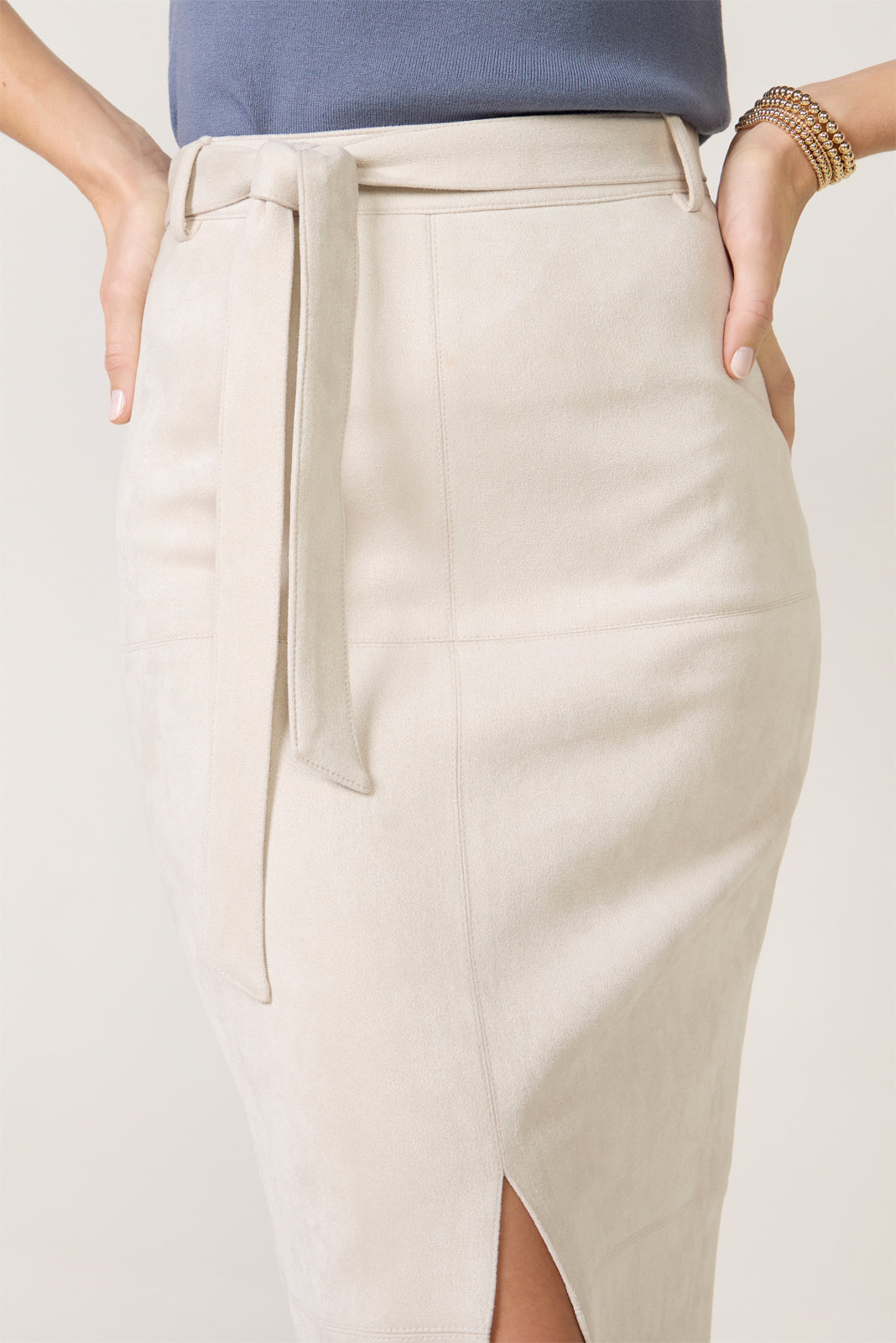 Paula Suede Midi Skirt