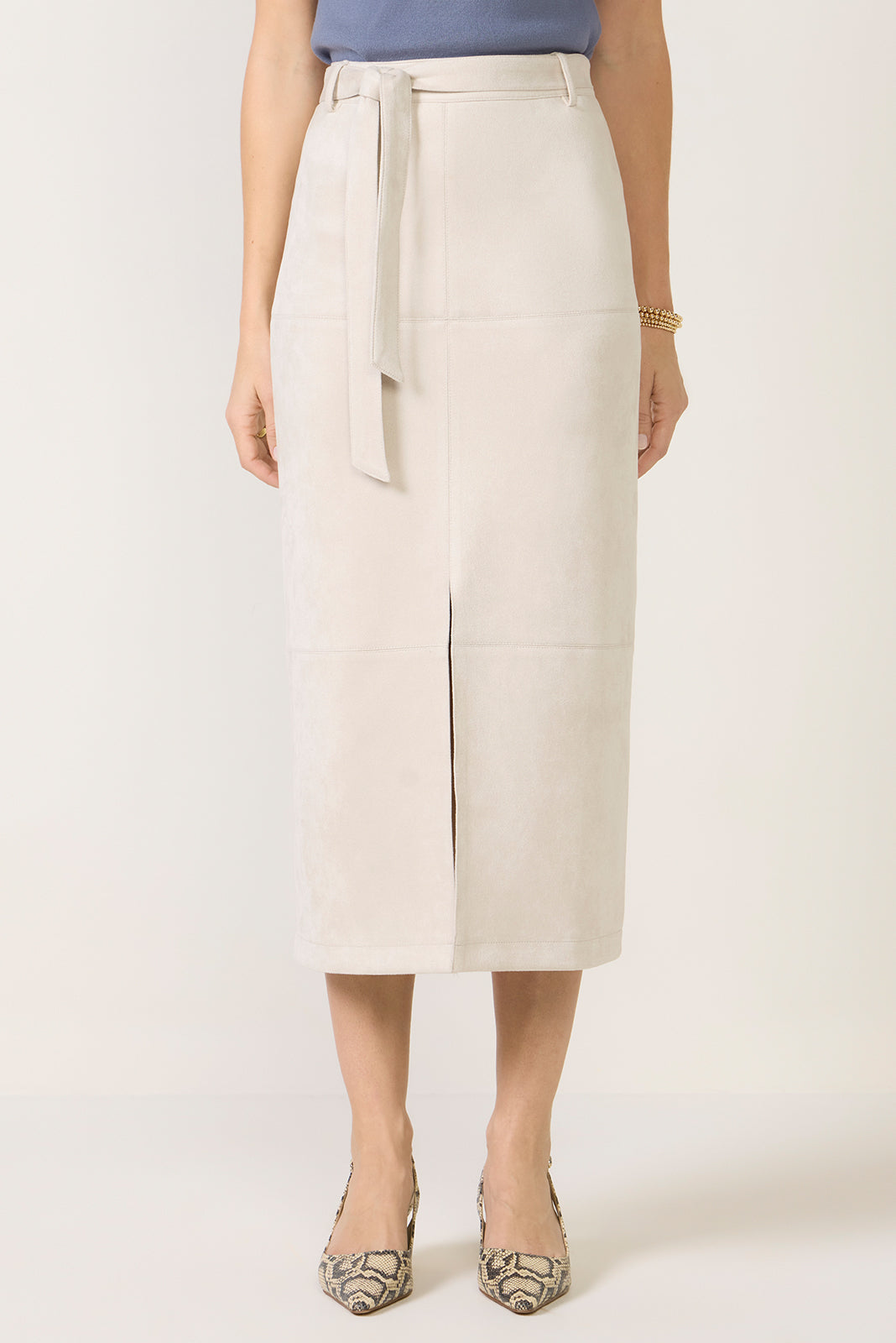 Paula Suede Midi Skirt