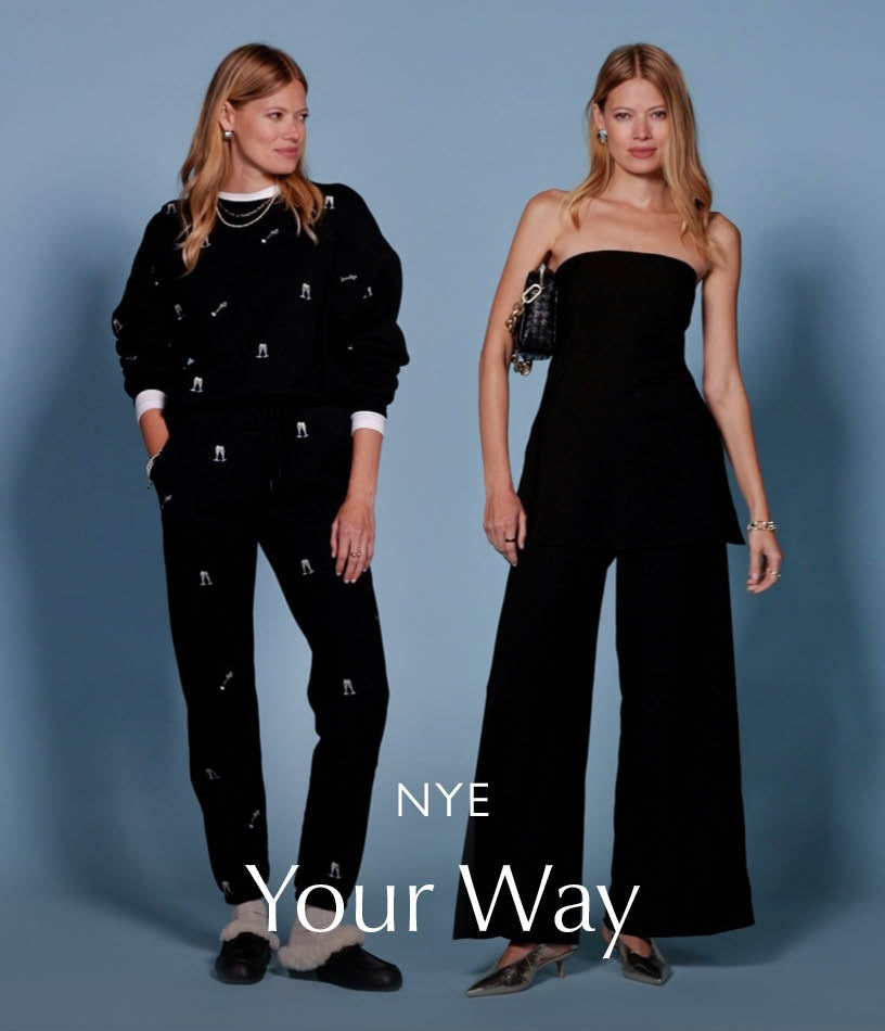 Image of woman in two different NYE outfits