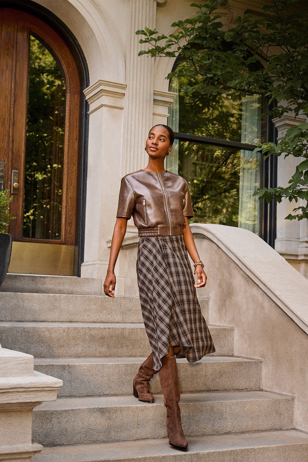 Ainsley Plaid Asymetrical Skirt
