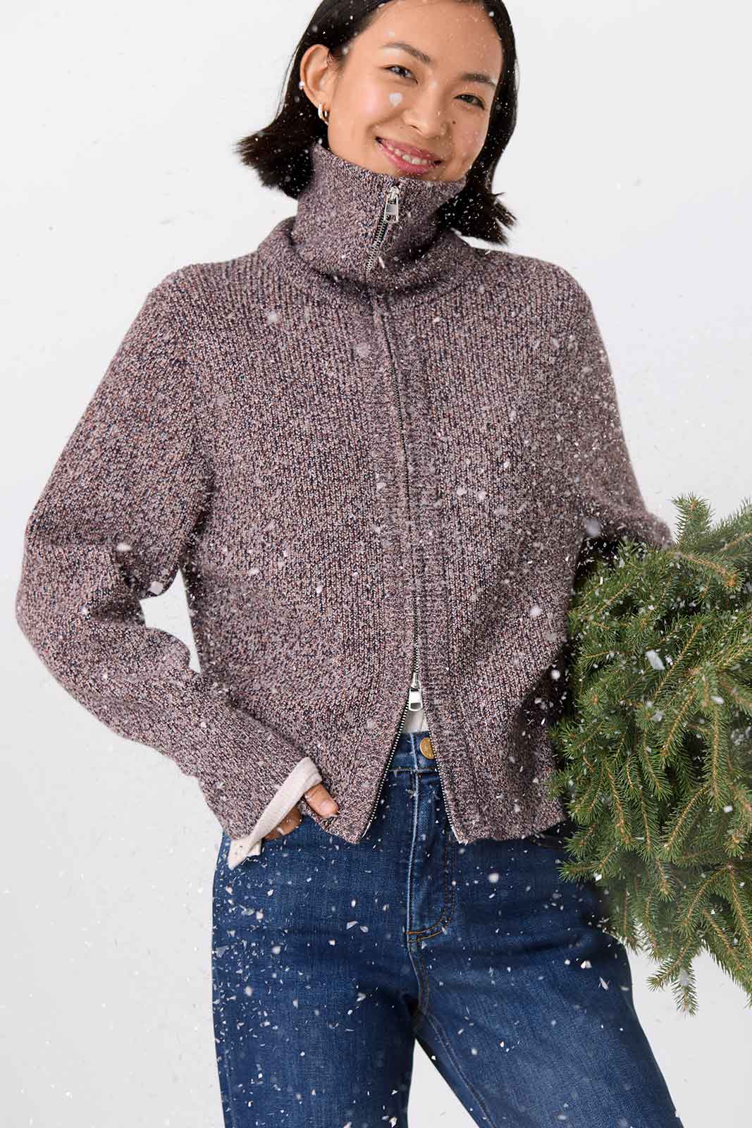 Enrico Zip Through Knit Jacket