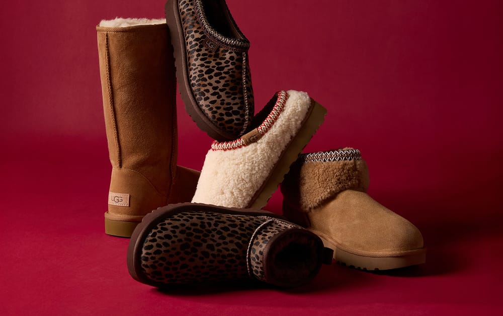 Image of several UGG boots and slippers