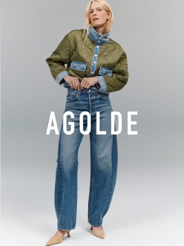 Woman wearing AGoldE brand jeans