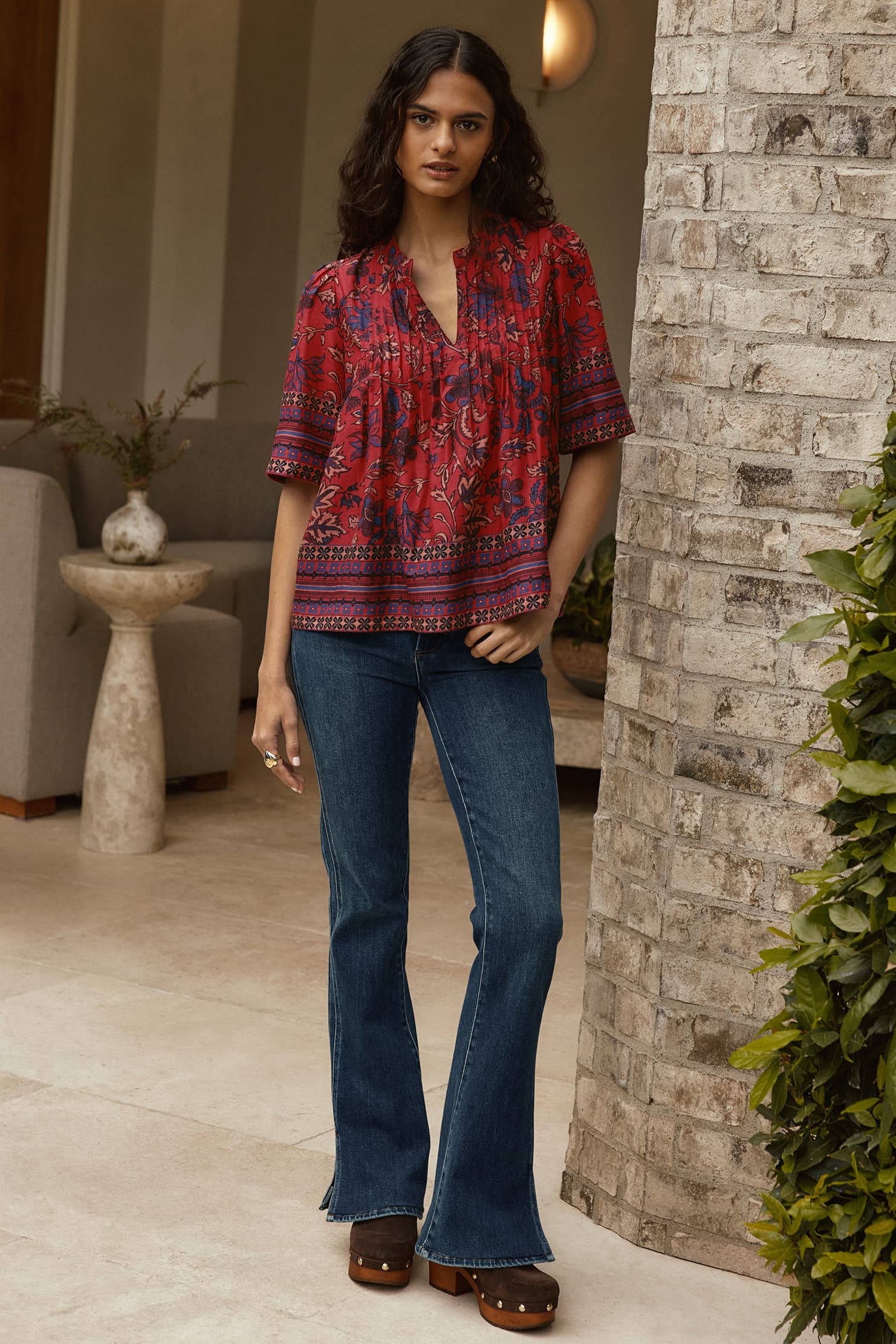 Maxine Split Neck Blouse