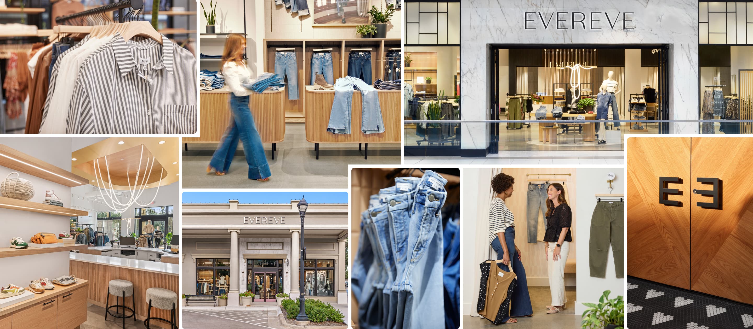 Several images of EVEREVE store locations. 