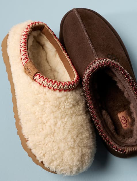 Image of a pair of sherpa UGG slip-ons