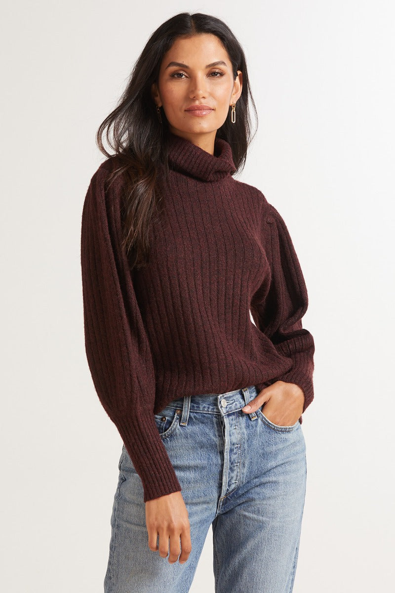 Kenzie Balloon Turtleneck Pullover