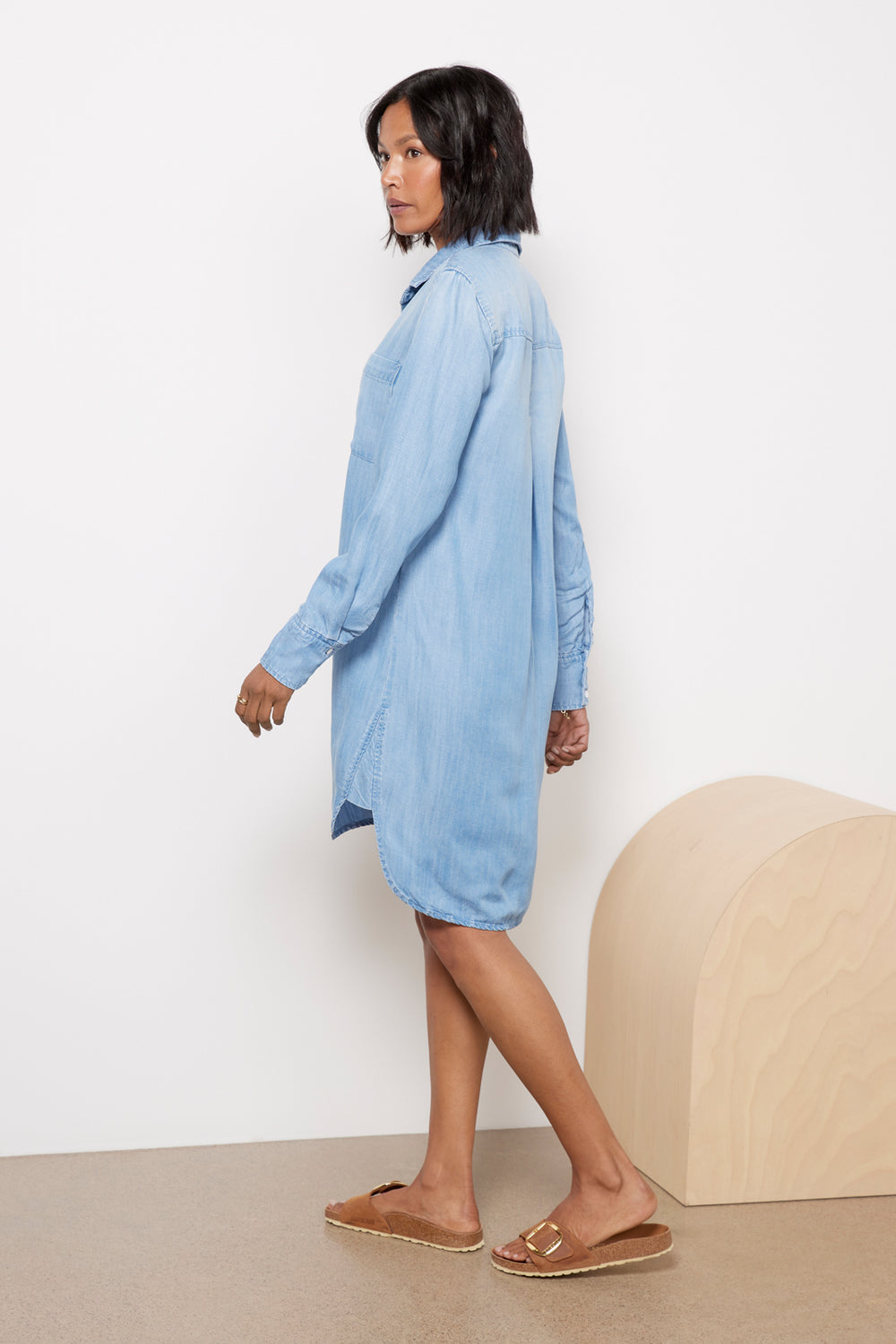 NANCY YANG Long Sleeve Shirt Dress main image 1