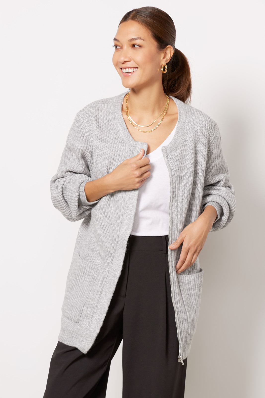 Harlow Zipper Cardigan