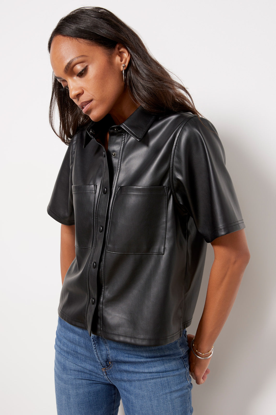 Quinn Faux Leather Shirt