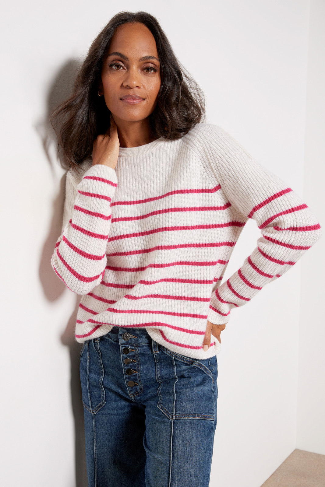 Campbell Cashmere Stripe Pullover