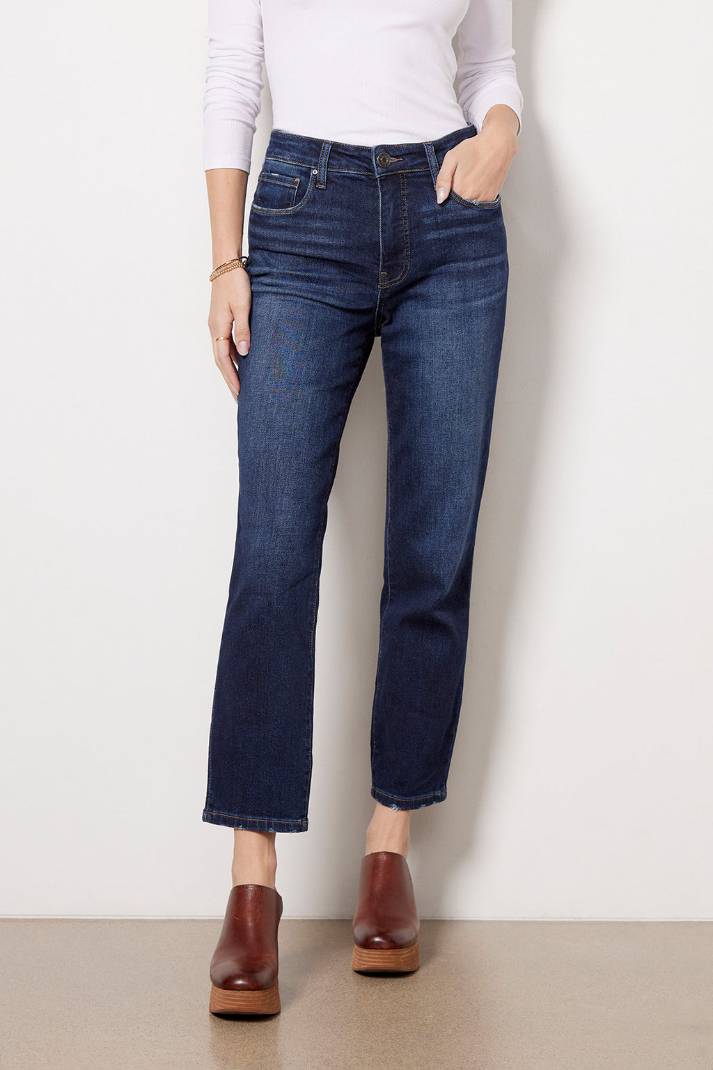 KUT from the Kloth REESE HIGH RISE FAB AB ANKLE STRAIGHT BLIND HEM Women's  Harness With Euro Base Wash Store | Clothing KUT from the Kloth Reese ハイライズファブアブアンクルストレートローヘム