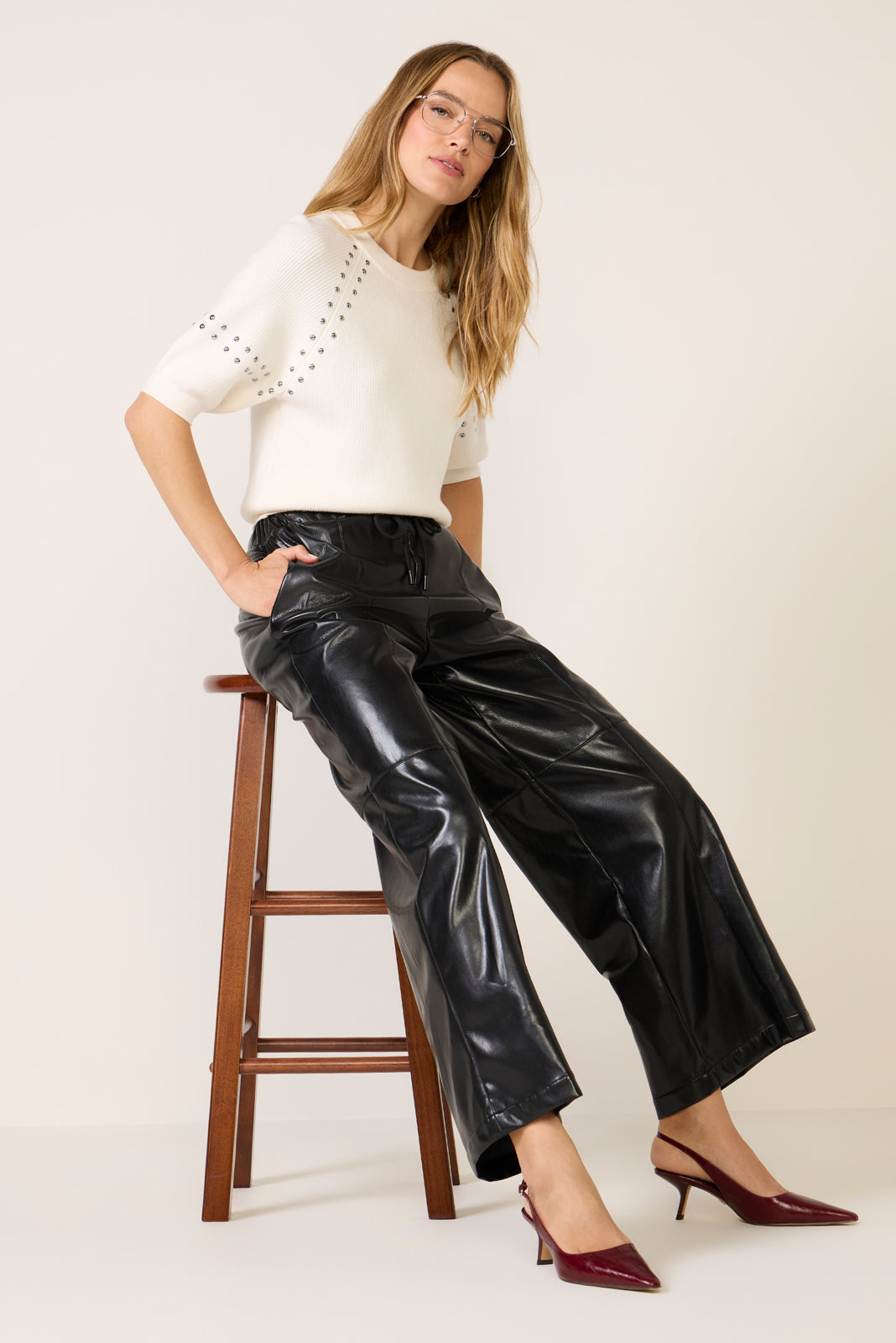 leather pants and jordans