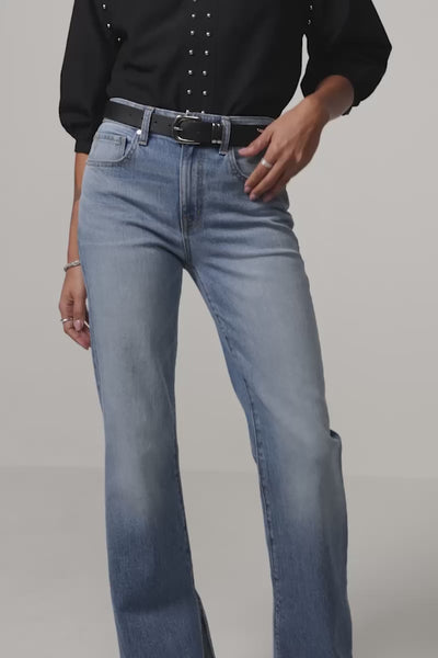 Video of woman wearing EVEREVE bootcut jeans