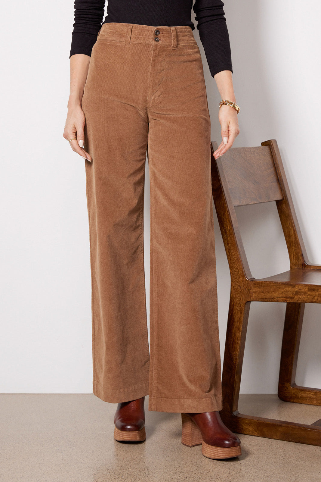 Stretch Cord Wide Leg Pant